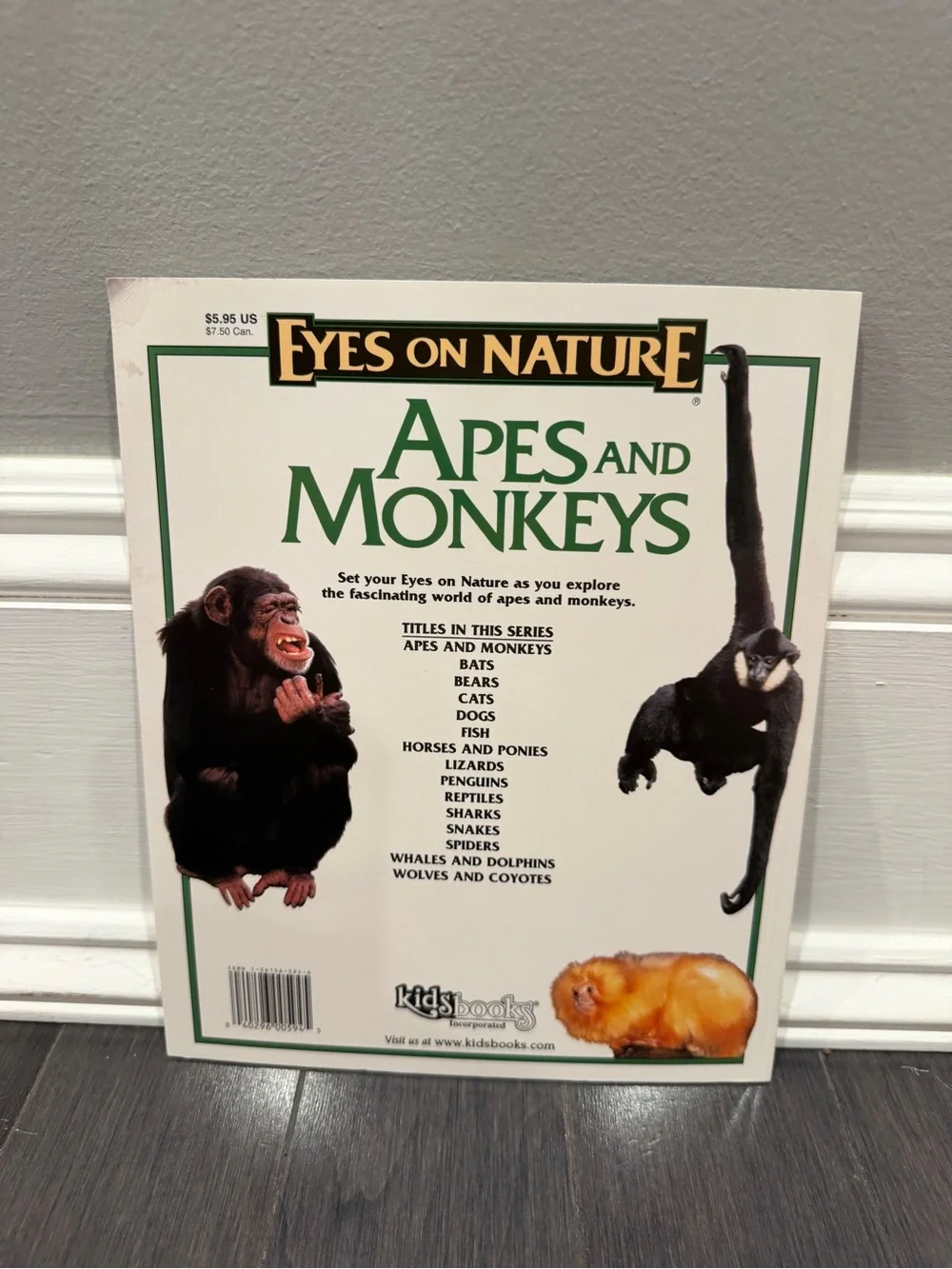 VINTAGE 1997 Eyes on Nature: Apes and Monkeys Softcover Book for Kids